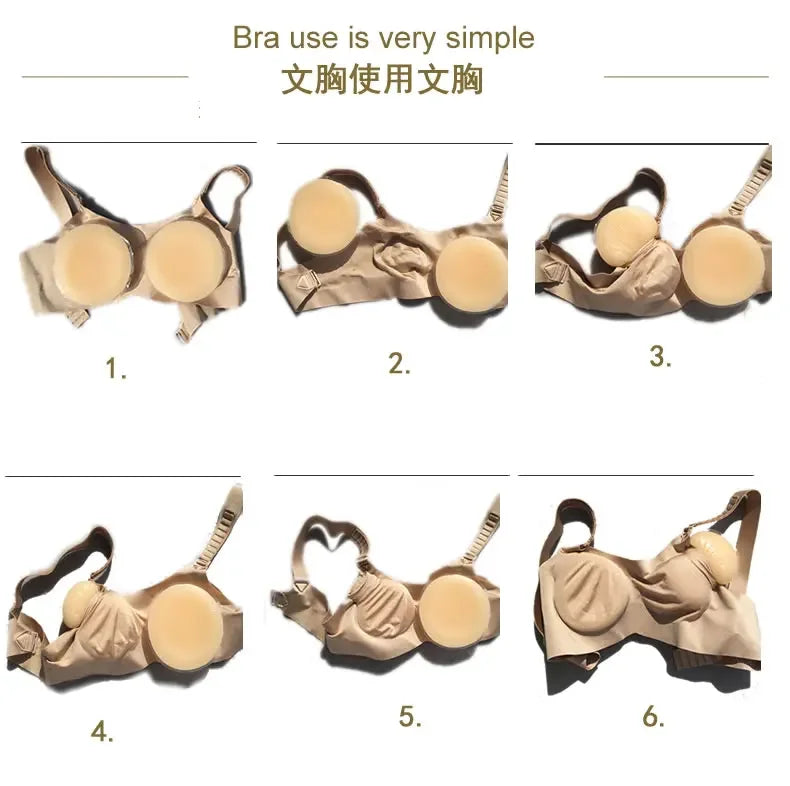 CD bra man's realistic fake breast silicone fake breast forms underwear insert false round breast crossdresser boobs