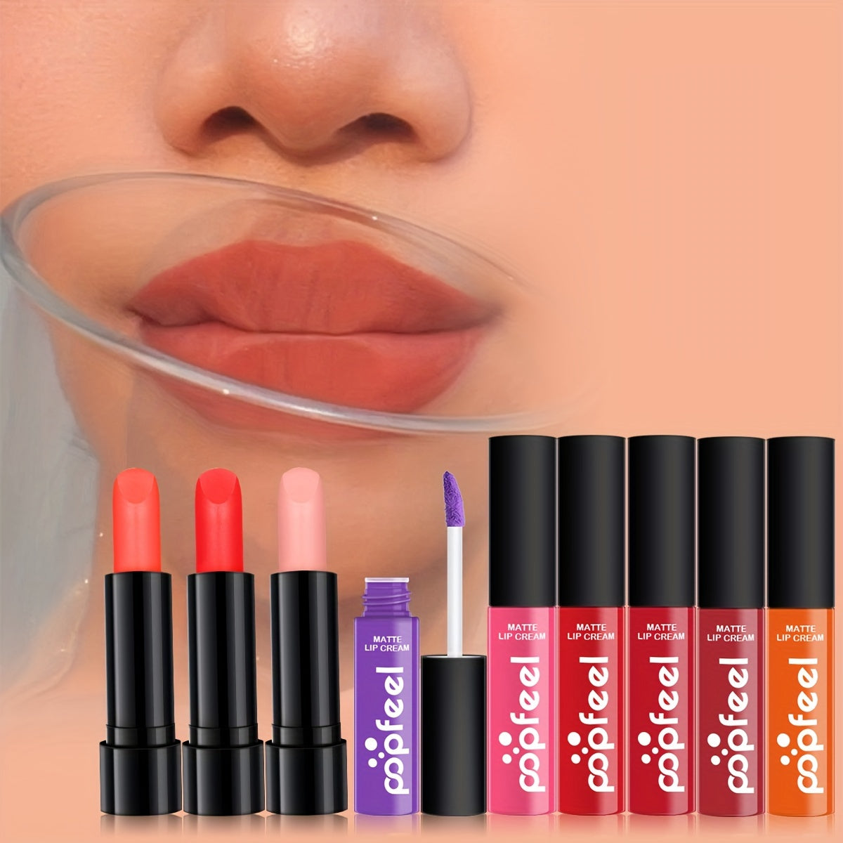 POPFEEL All-in-One Makeup Kit Gift Set with Eyeshadow Palette, Foundation, Lip Gloss, Blush, Brushes, Eyeliner, and More - Mixed Color Paste System for Professional and Personal Use
